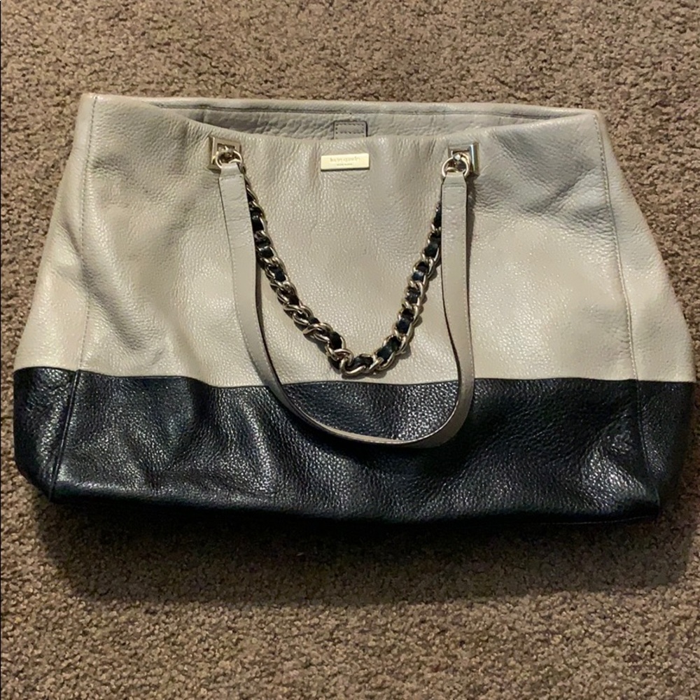 Kate spade leather and chain tote